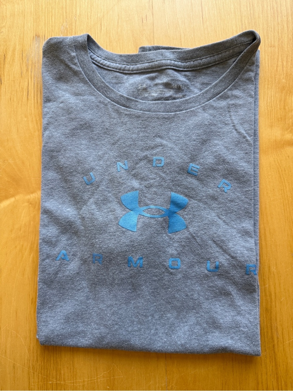 Under Armour Gray Short Sleeve Tee with Blue Logo